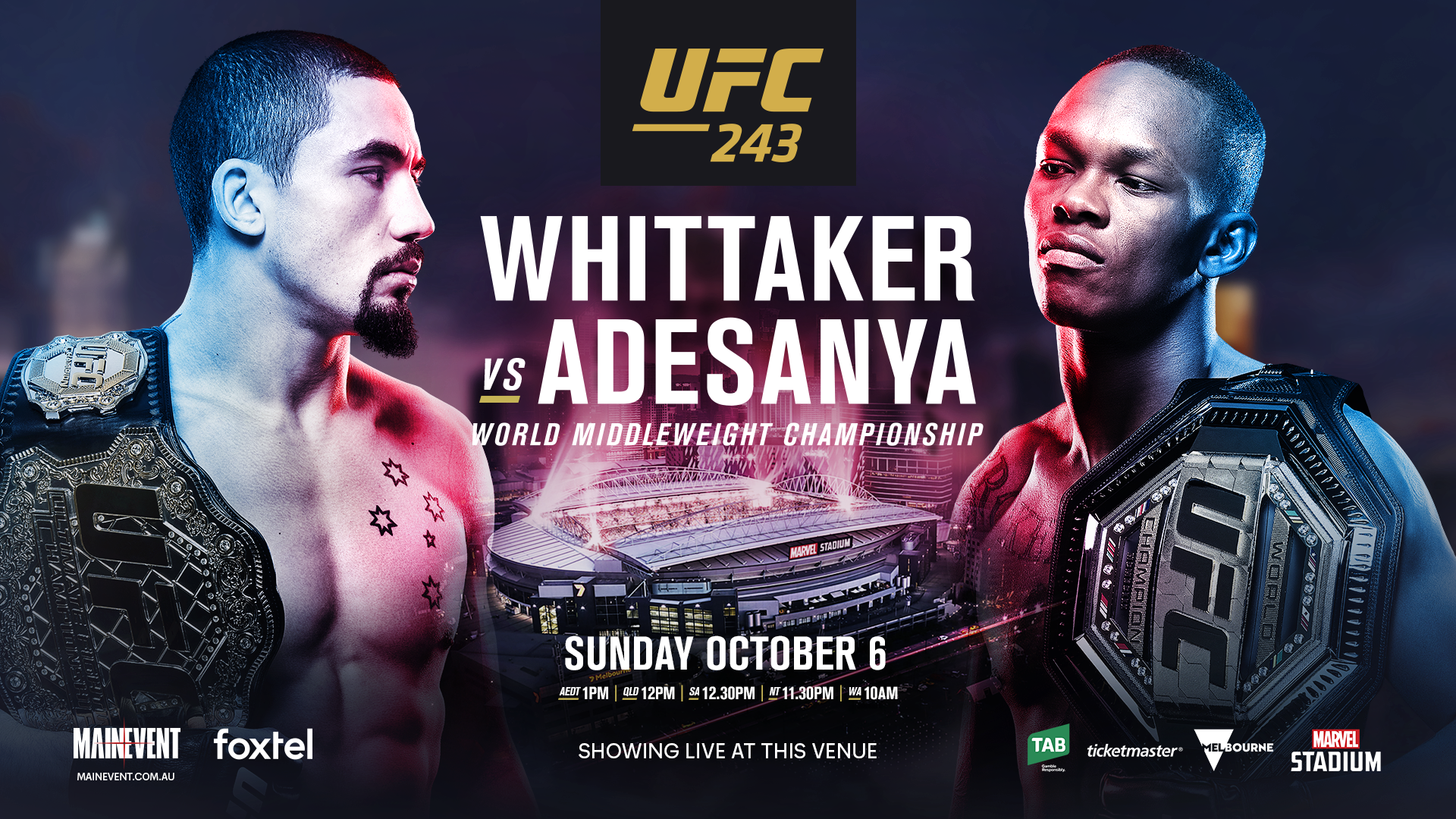 ufc 243 poster whittaker adesanya