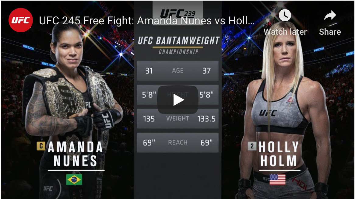 ufc 245 nunes vs holm